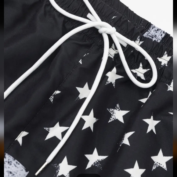 American Flag Graphic Lightweight Drawstring W/Pockets Shorts Sz Plus #M-94 - Picture 4 of 10